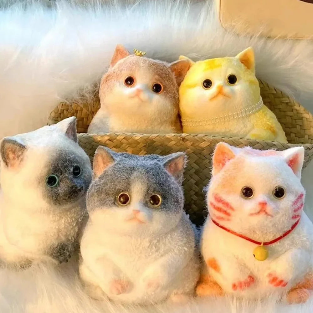 Squishy Flocking Cat Fidget Toy – Extra Large Stress Relief for Kids & Adults