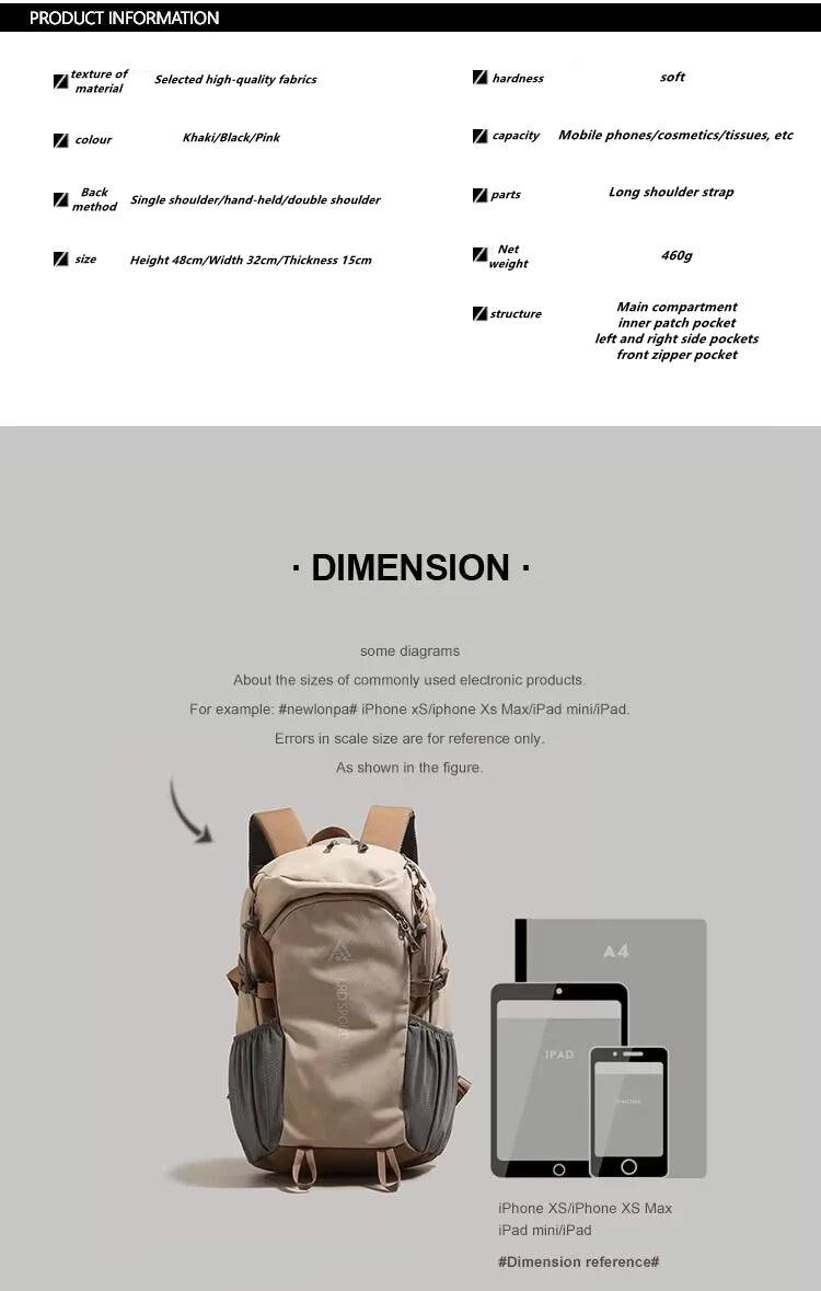 40L Water-Resistant Hiking Backpack with Ventilated Back Panel