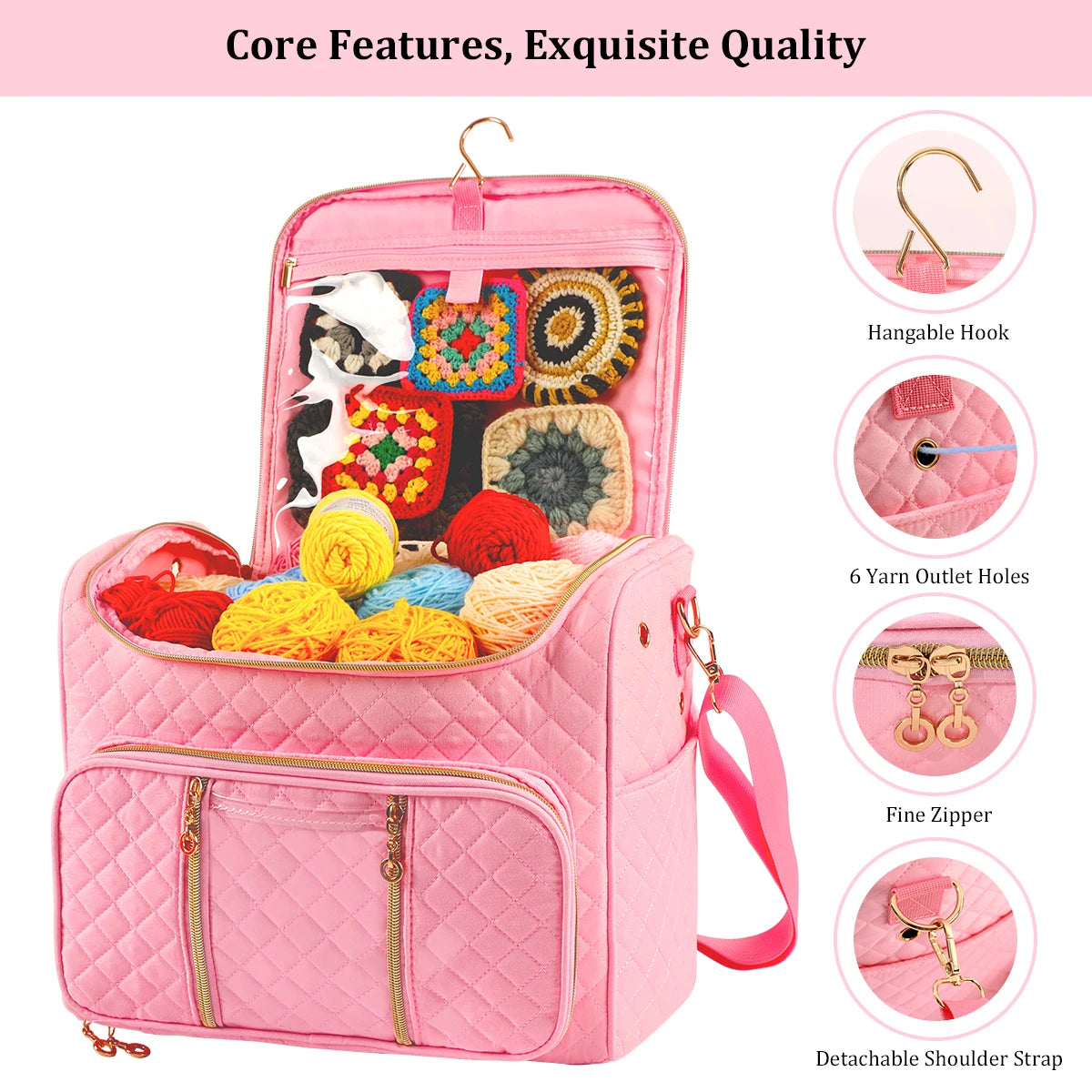 Portable Yarn Storage & Crochet Organizer Bag