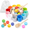 Rainbow Ball in Cups Color Sorting Toy for Toddlers