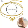 14K Gold Plated Stainless Steel Layered Anklet Set