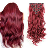 22-Inch Curly Wavy Clip-In Hair Extensions - 7 Piece Set