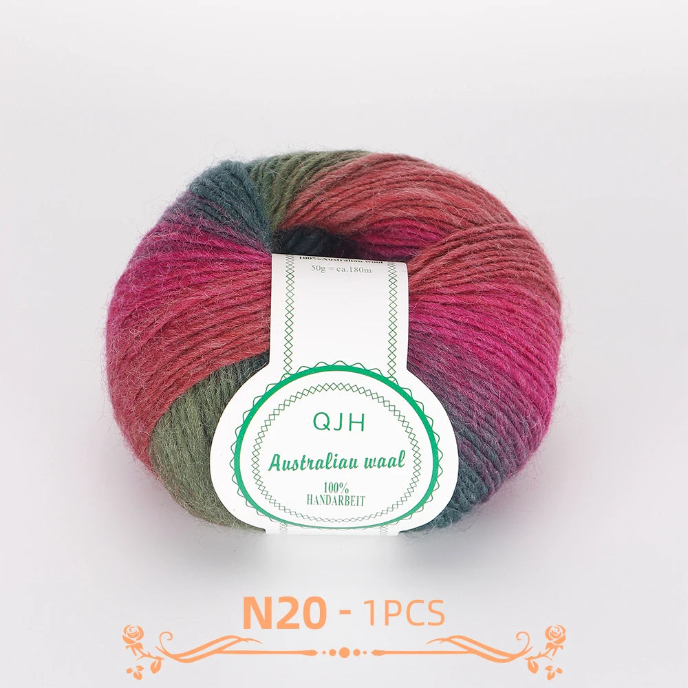 Multicolor Gradient Wool Yarn for Knitting and Crochet