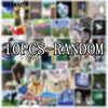 A collage of 10 random cartoon dream core art stickers for laptops, skateboards, and luggage.