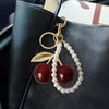 Cute Cherry Keychain with Sparkling Resin Charm