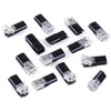 A collection of 25 black D2 Double-Line Interlocking LED connectors for no-solder quick connection.