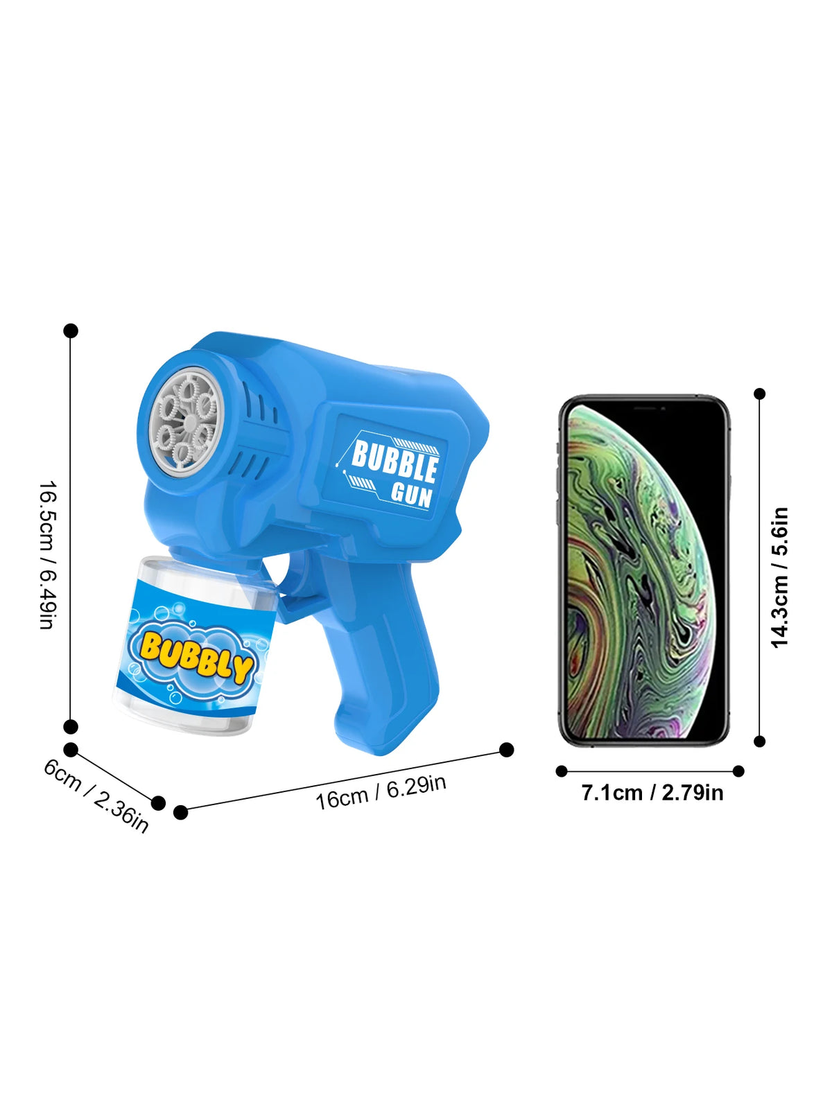 Automatic Bubble Gun for Kids – No Batteries Needed