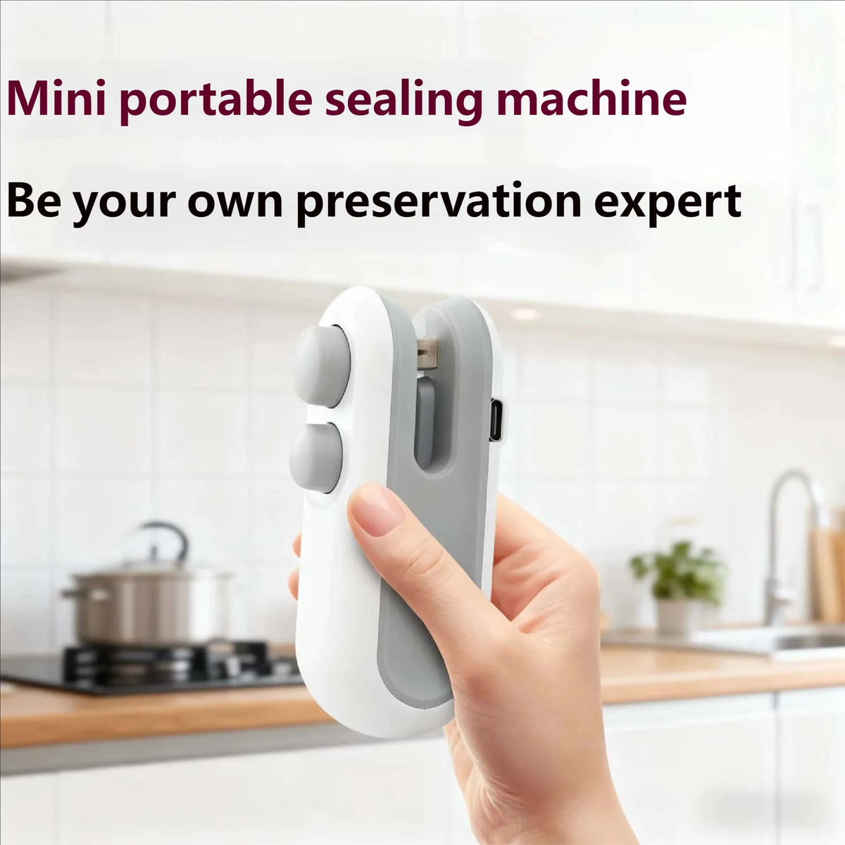 Portable USB Rechargeable Food Sealer for Bags
