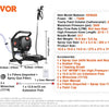 A black high-efficiency airless paint sprayer with accessories and a spray gun shown in a studio setting.