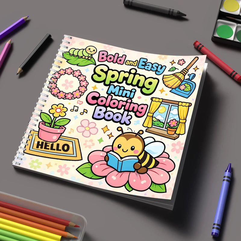 Springtime Mini Coloring Book for Adults