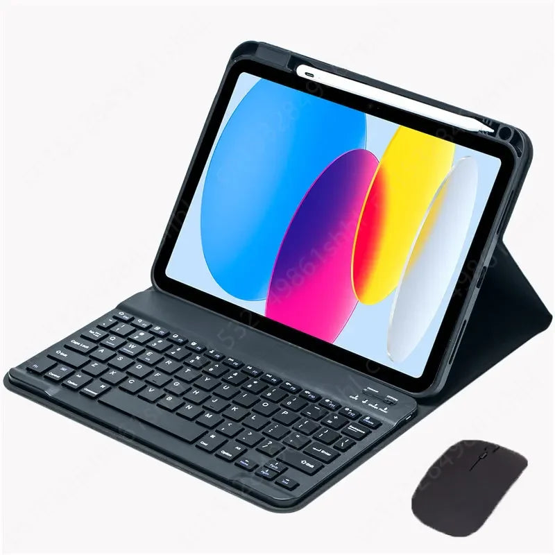 Bluetooth Keyboard Case for iPad with Detachable Keyboard & Pencil Holder
