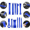 A set of 38 car trim removal tools in blue and black, including various plastic and metal tools for automotive interior work.