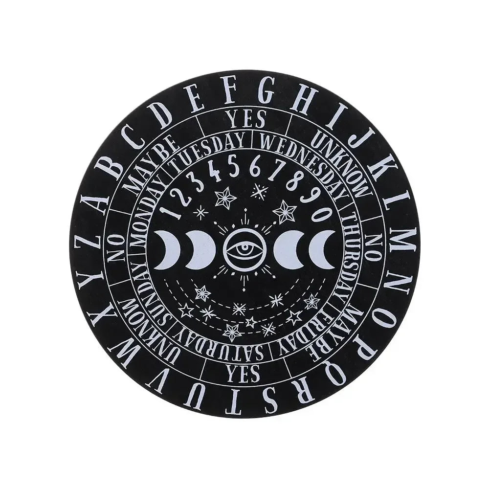 Wooden Pendulum Board with Celestial Design for Divination and Home Decor