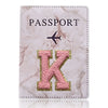 Embroidered Letter Passport Holder with Card Pocket