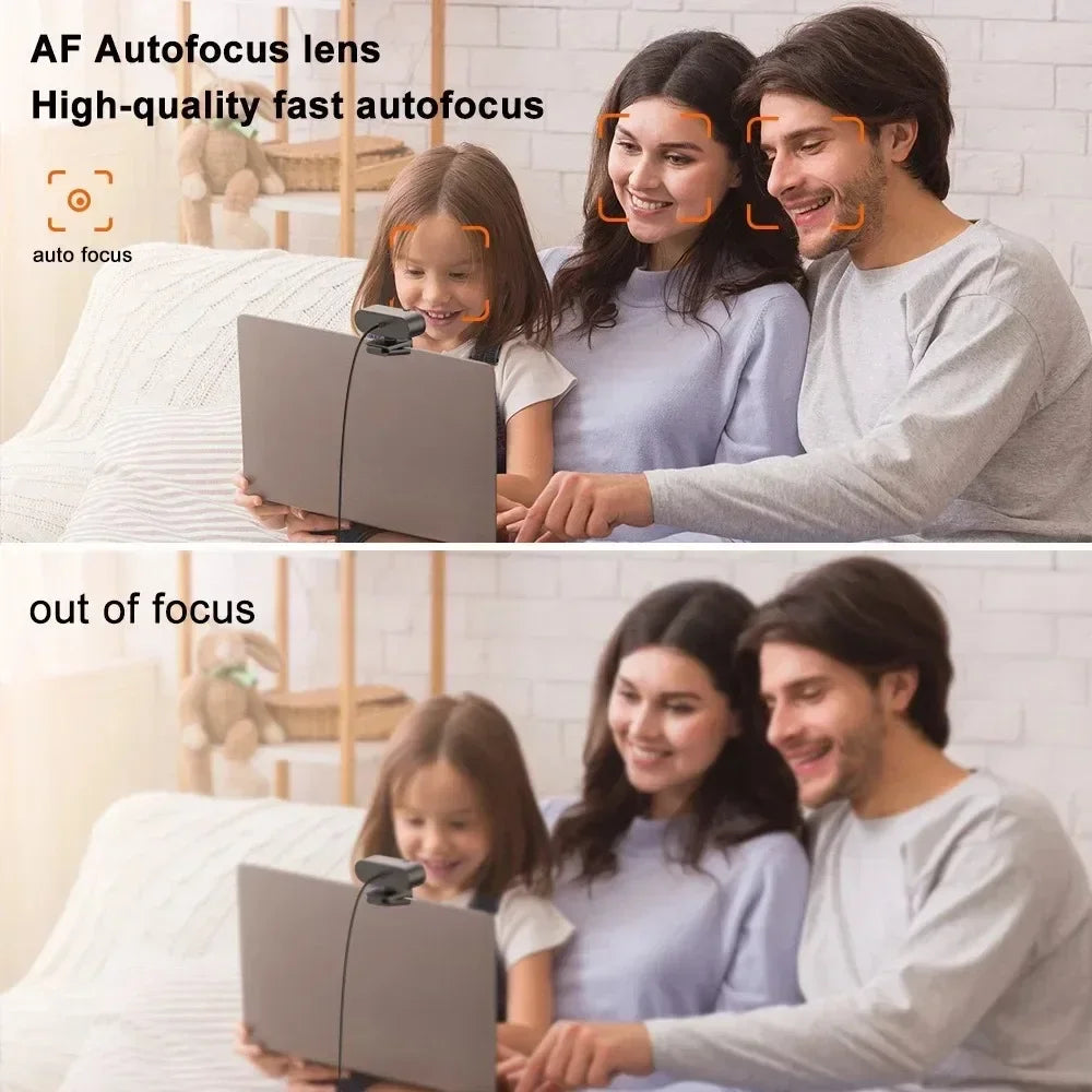 4K Auto-Focus Webcam with Built-in Microphone