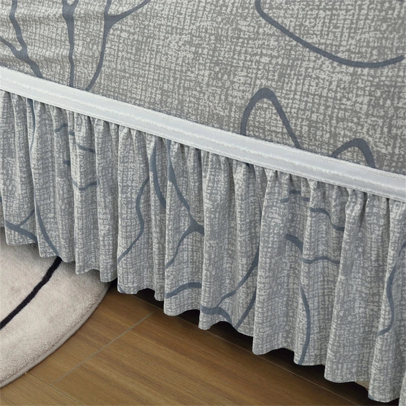 Elastic Pleated Sofa Cover – Stretchy 3-Seat Protection with Floral Design