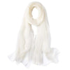 A sheer white silk scarf draped elegantly