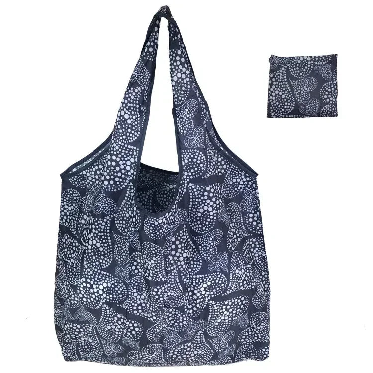 Foldable Reusable Shopping Tote with Animal Print Design