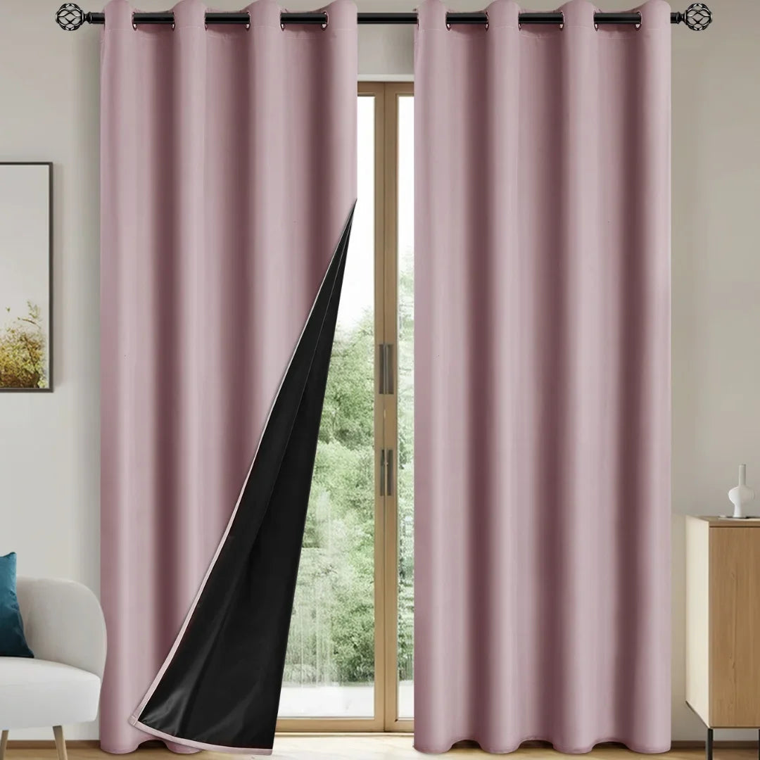100% Blackout Curtains with Grommets for Bedroom and Living Room
