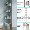 4-Tier Corner Shower Caddy with Adjustable Tension Pole