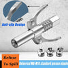 Silver heavy-duty grease nipple with an anti-slip design and universal coupling for dispensing grease.