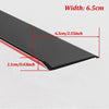 A black weatherproof sliding window seal strip shown in profile with dimensions of 6.5cm wide and 1.1cm thick.