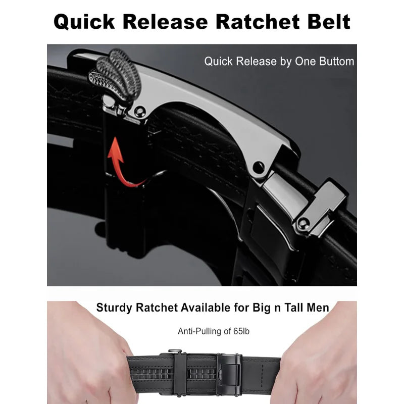 Men's Automatic Ratchet Leather Belt