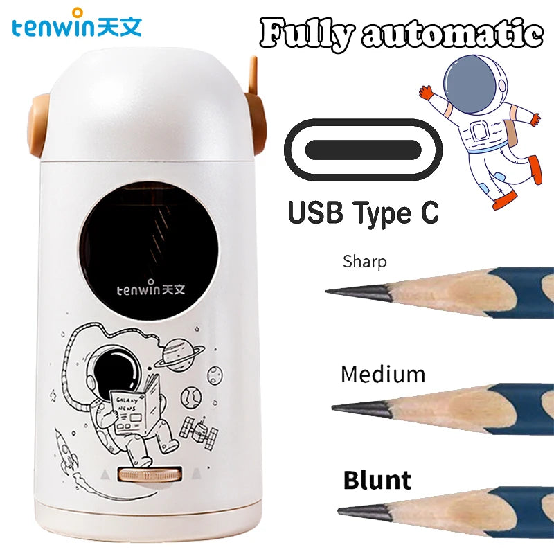 Astronaut Electric Pencil Sharpener with USB-C Charging