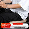 A person is sitting in a car seat with a black cushion, demonstrating comfort and support.