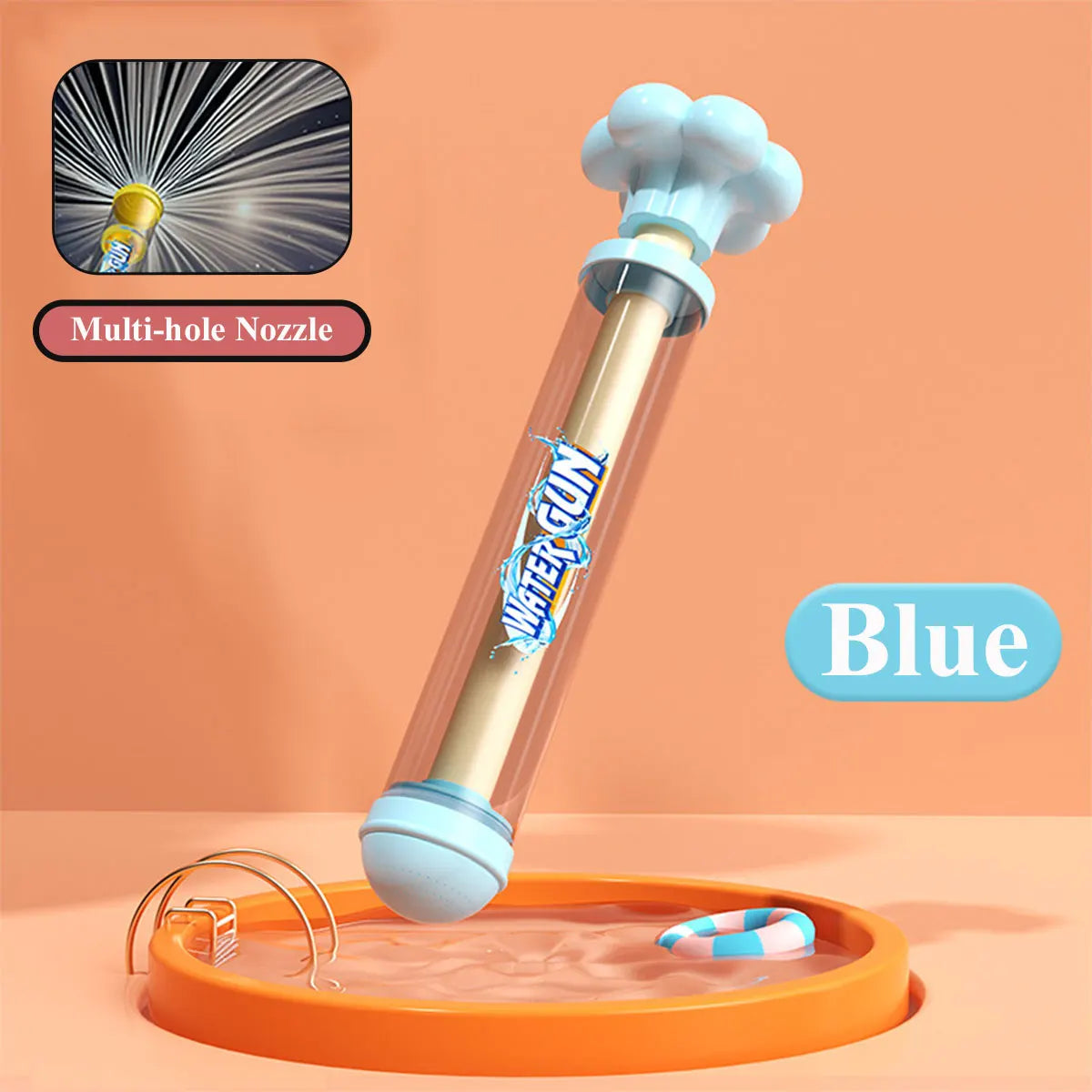 Pusher Type Water Gun with Jet Spray Function