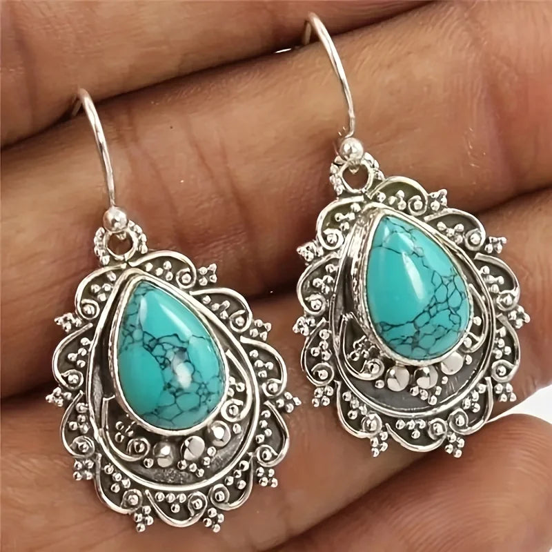 Turquoise Water Drop Dangle Earrings