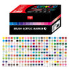 Box mit einem Set an Acryl-Pinselmarkern in verschiedenen Farben und Spitzen