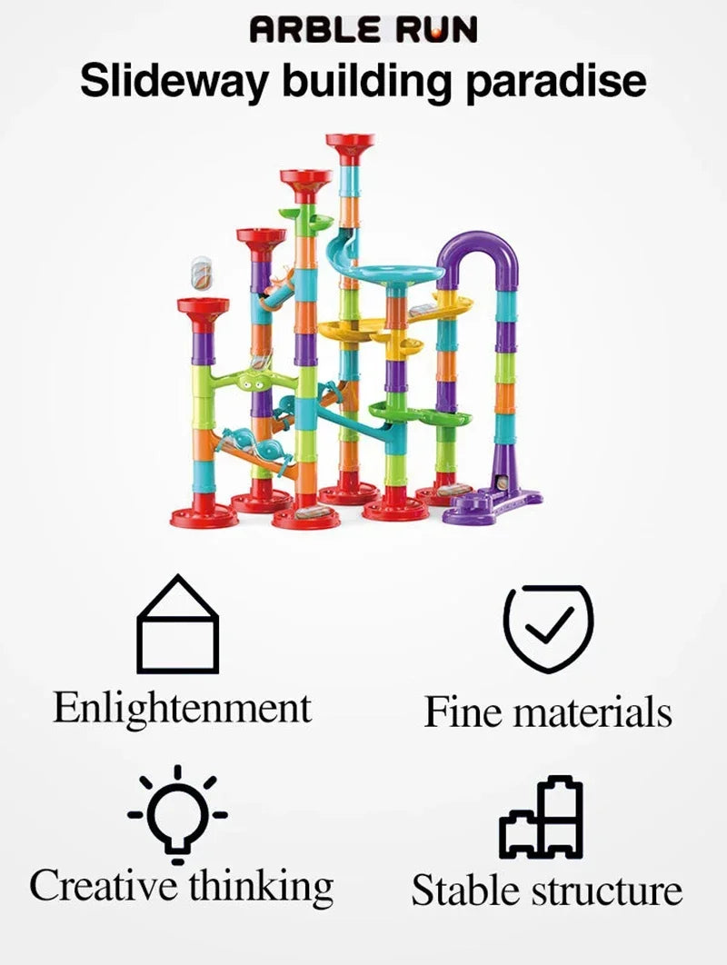 DIY Marble Run Building Blocks Set