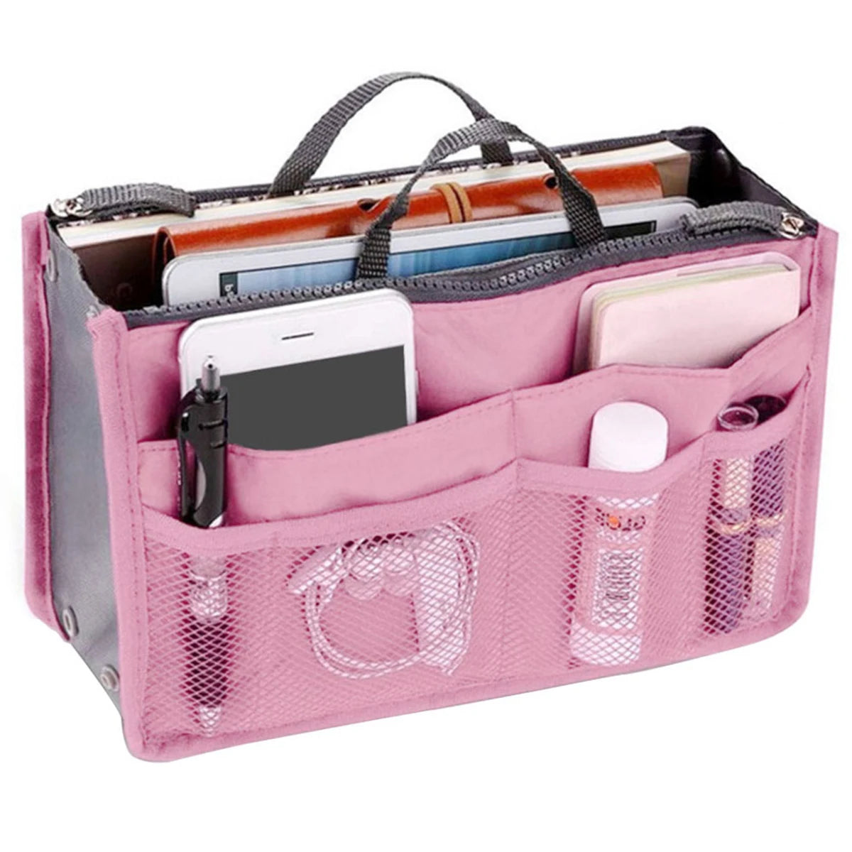 Nylon Handbag Organizer with Multiple Pockets