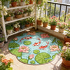 Round Non-Slip Koi Fish Pattern Plush Rug