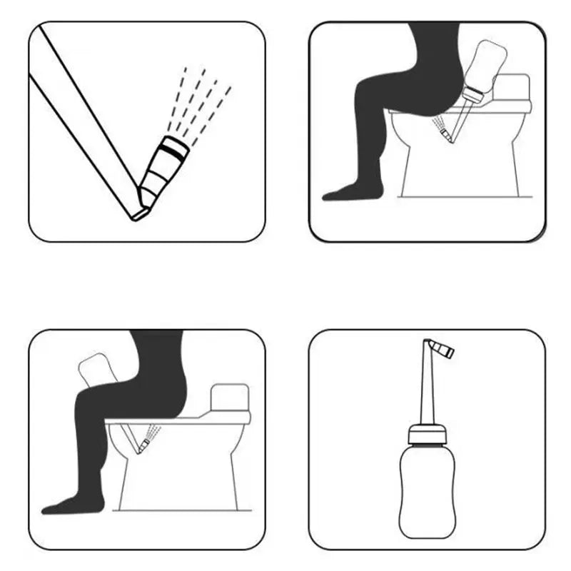 Portable Travel Bidet Bottle with Retractable Spray Nozzle