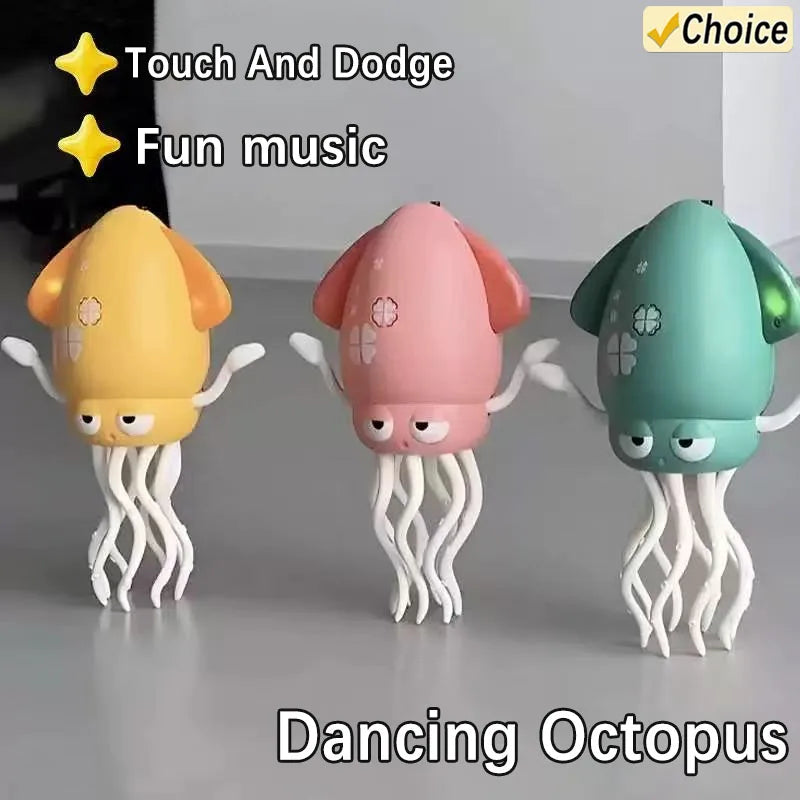 Interactive Dancing Octopus Toy with LED Lights and Obstacle Avoidance