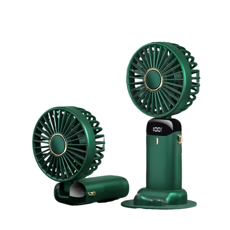 Portable USB Rechargeable Mini Fan with Digital Display