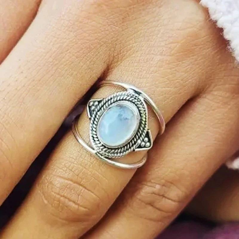 Oval Imitation Opal Ring for Women