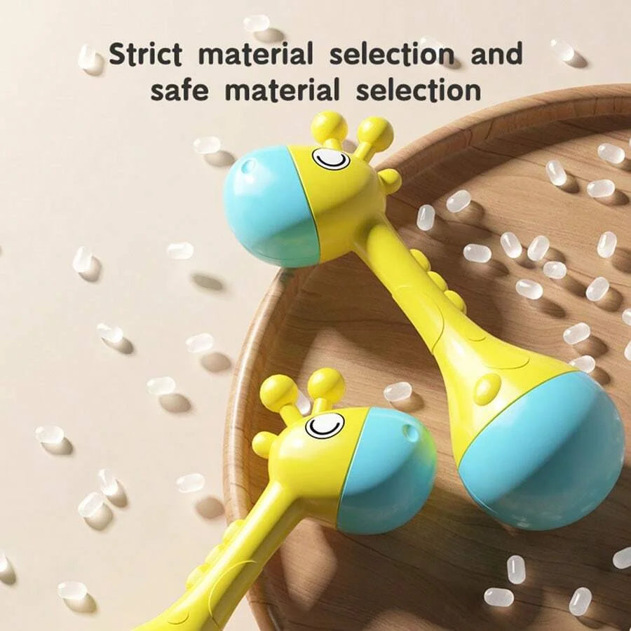 Baby Rattle Toy with Soft Sound and Easy-Grip Handle