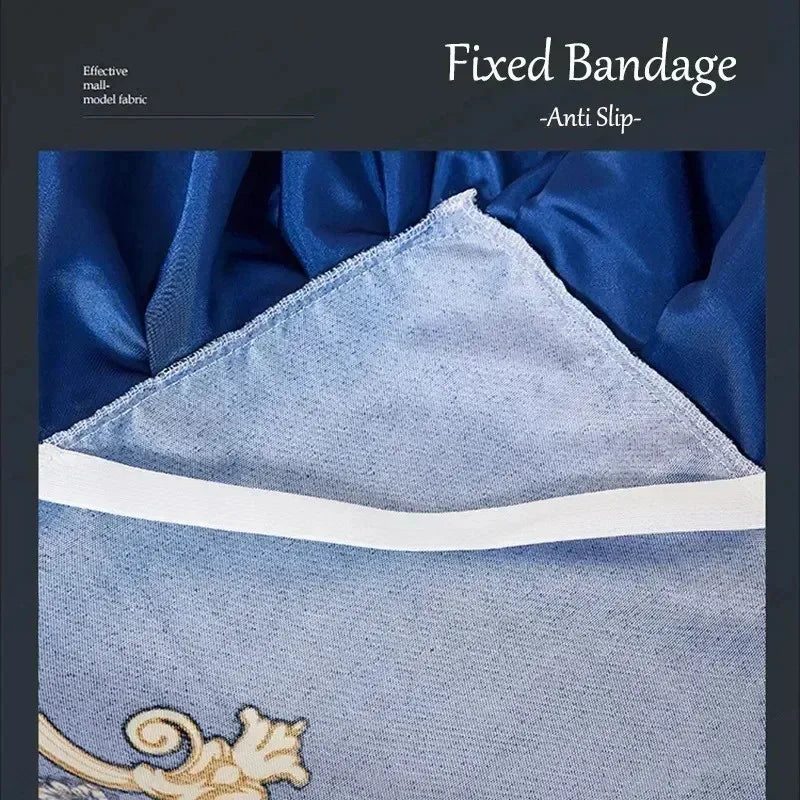 4-Piece Royal Blue Bedding Set with Bed Skirt and Pillow Covers