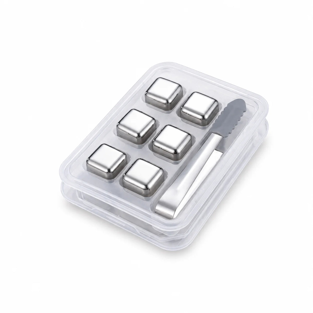 Reusable Stainless Steel Whiskey Stones with Tongs