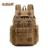 Vintage Canvas Backpack with Leather Accents – Large Capacity Travel & Laptop Bag