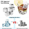 Reusable Stainless Steel Whiskey Stones with Tongs