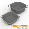 Gray silicone outdoor washbasin mixed size set featuring two bowls