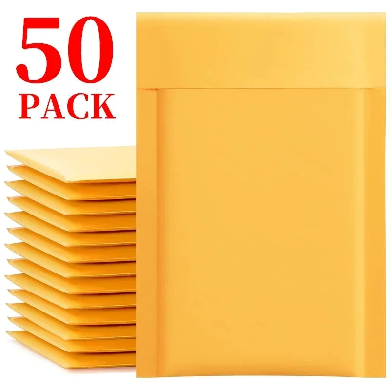 Kraft Bubble Mailers with Self-Sealing Adhesive