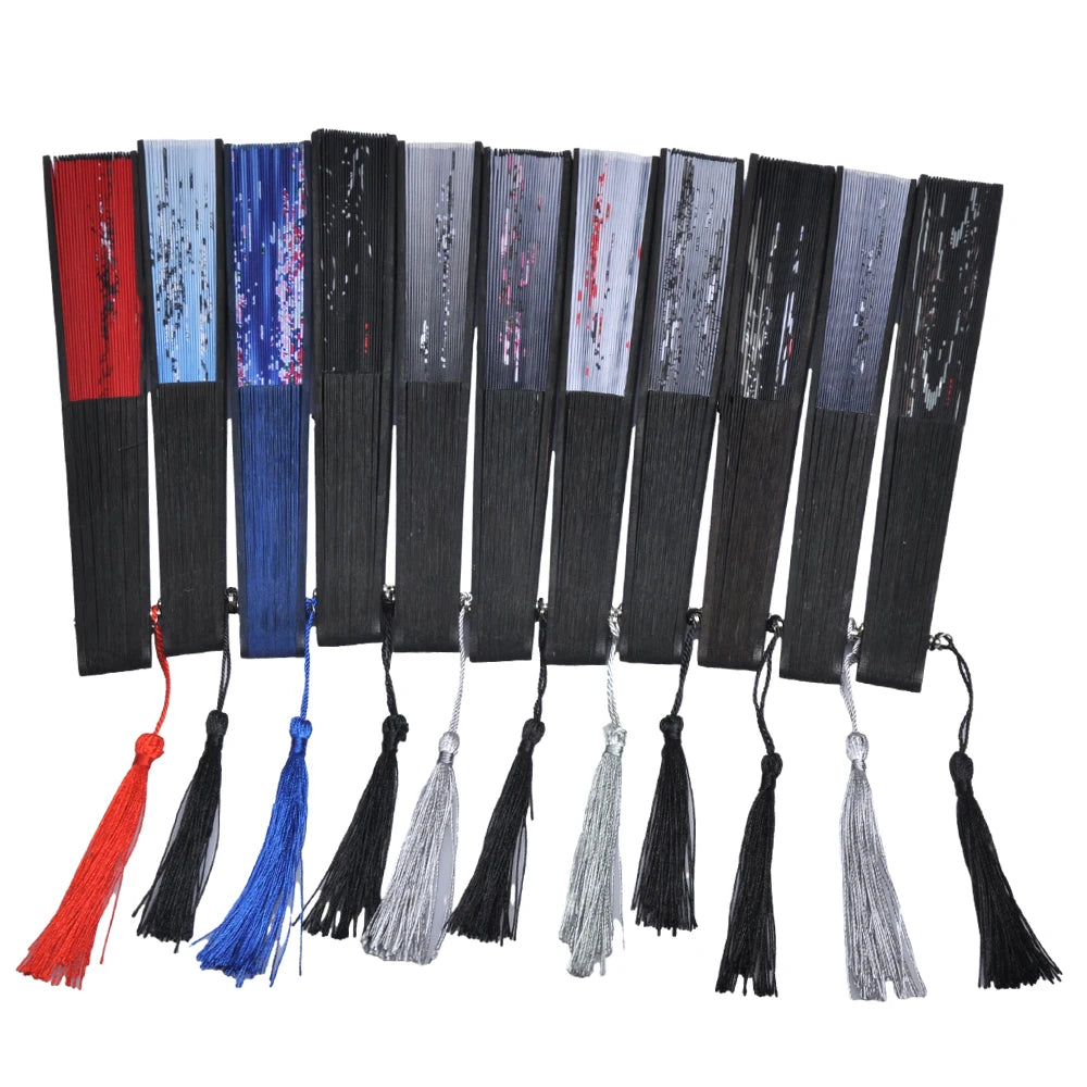Traditional Folding Hand Fan with Bamboo Frame