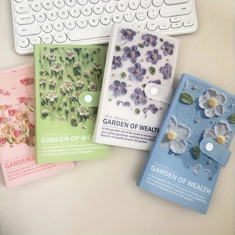 Flower-Print Cash Budget Planner with 100 Pockets