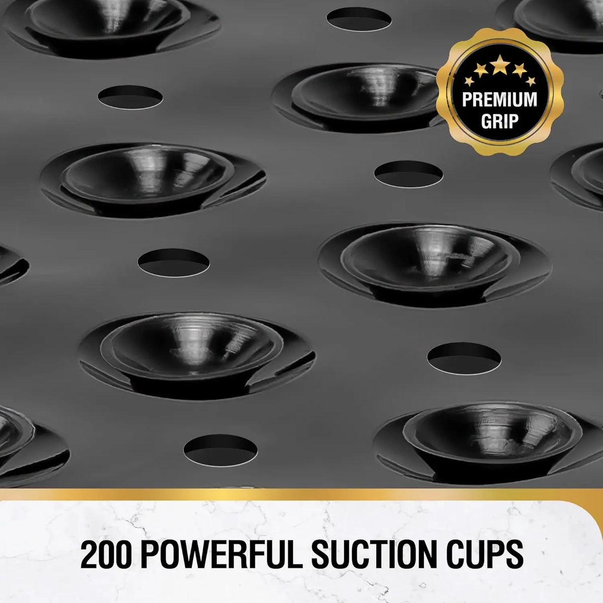 Extra Long Non-Slip Bathtub Mat with Suction Cups & Drain Holes