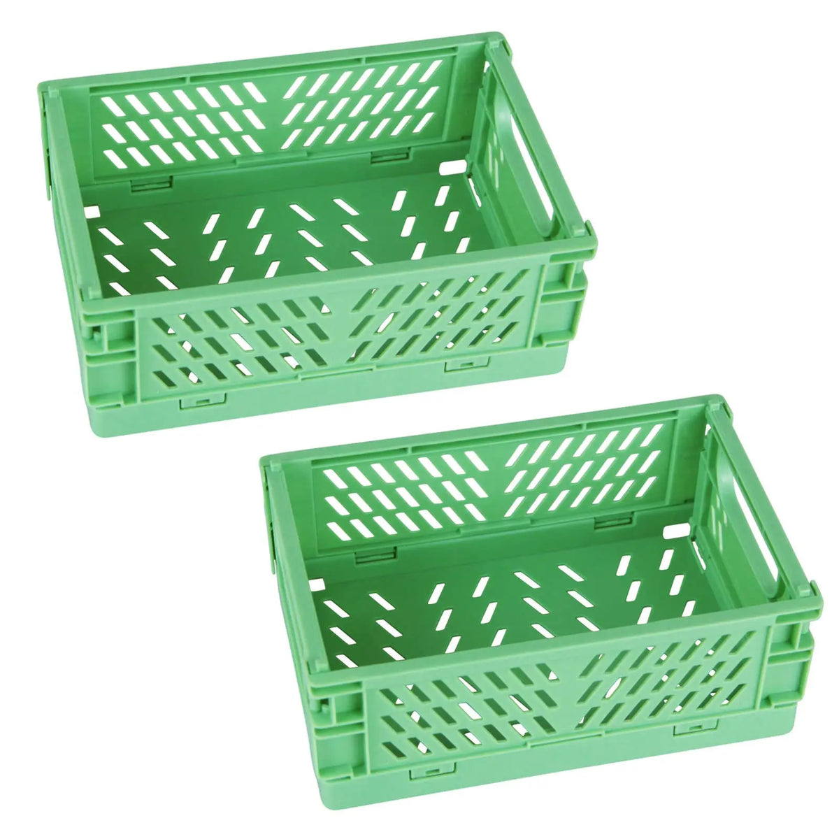 Collapsible Plastic Storage Baskets, Set of 2
